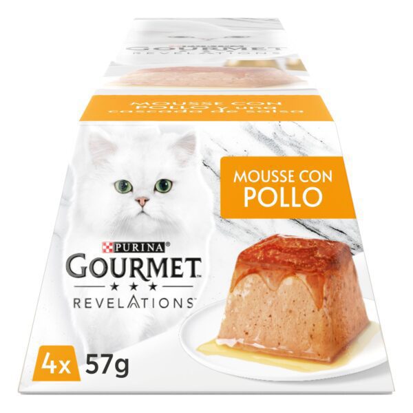 PURINA® GOURMET® Revelations Mousse con Pollo 4*57gr