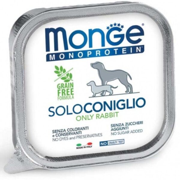 MONGE DOG HUM MONOP 100% PATE CONEJO 150GR – Mon Animal