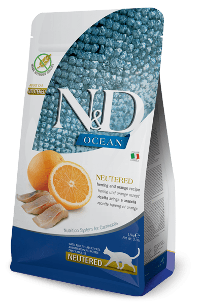 N&D CAT OCEAN NEUTRED ARENQUE & NARANJA 1,5KG