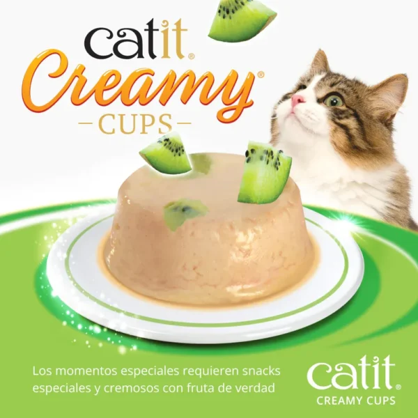 Catit Creamy Cups Mousse para Gatos Pollo Con Kiwi 4 x 25gr - Imagen 2