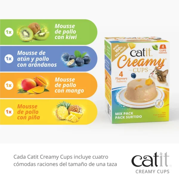 Catit Creamy Cups Mousse para Gatos Variado 4 x 25gr - Imagen 3