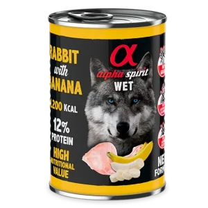 ALPHA SPIRIT ALIMENTO HÚMEDO DE CONEJO CON PLÁTANO 400gr