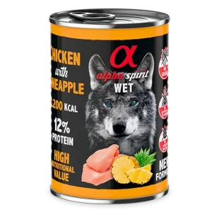 ALPHA SPIRIT ALIMENTO HÚMEDO DE POLLO CON PIÑA 400gr