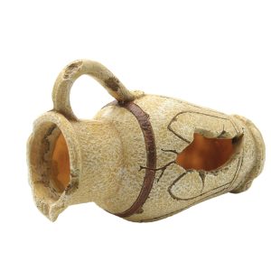 Ornamento vasija 1 asa beige 15 cm
