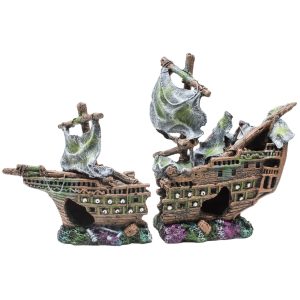 Galeon Velero 2piezas naufragio 25x10.5x17 cm