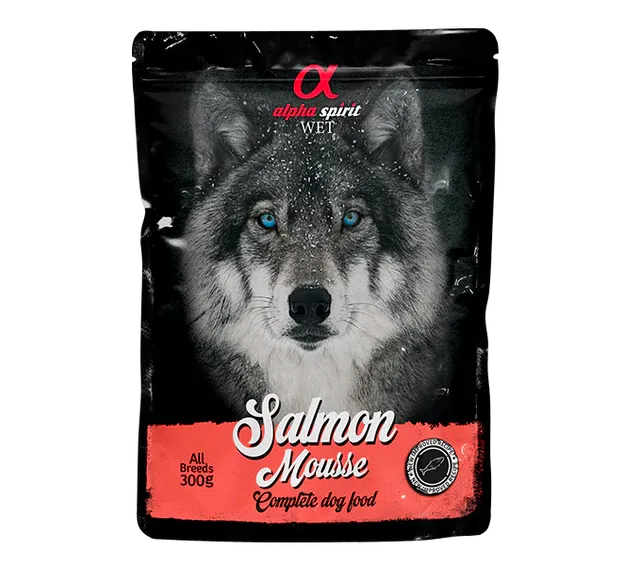 ALPHA SPIRIT Pouch Mousse de Salmón 300gr Perro