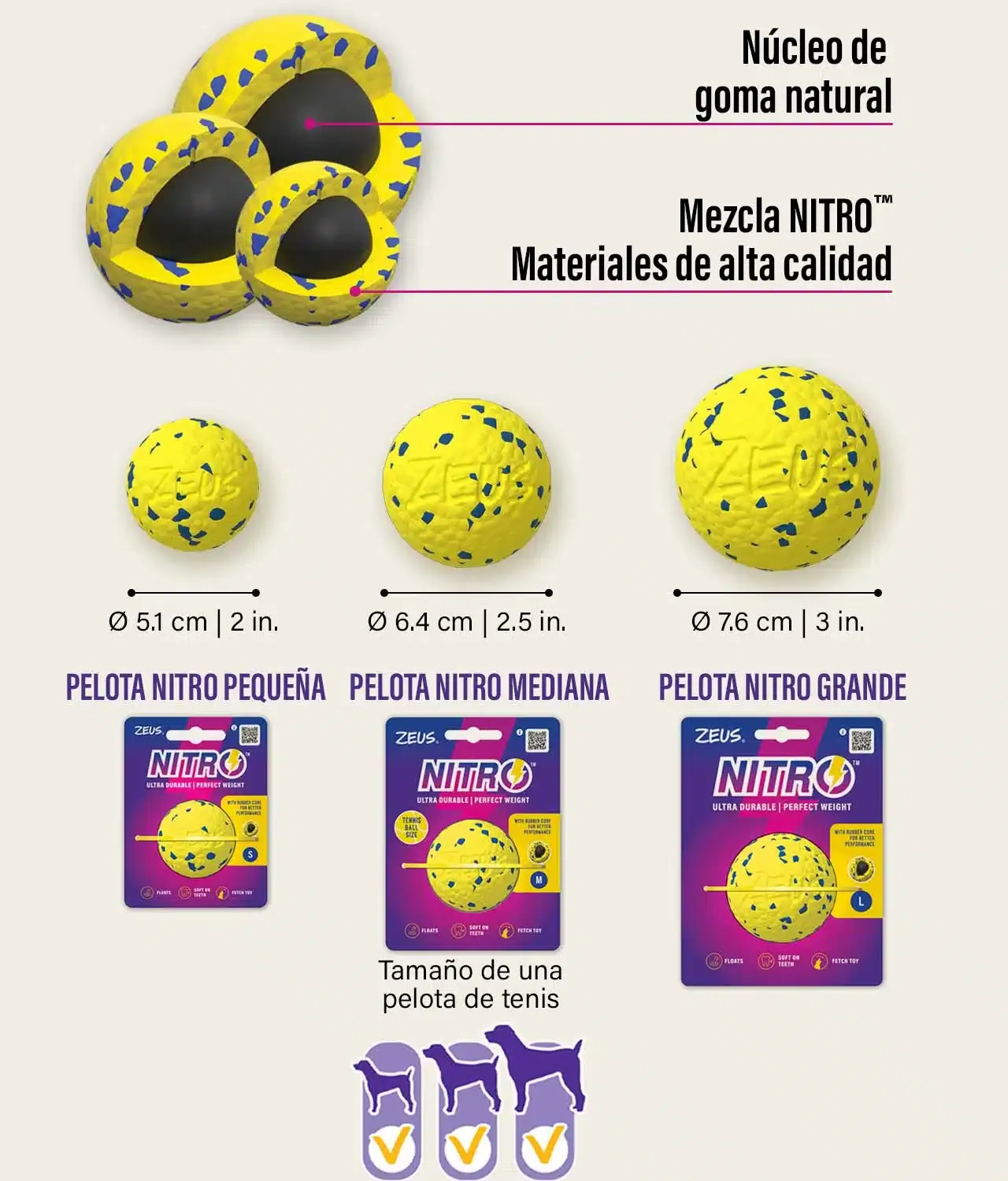 Zeus Nitro™ Bola Lastrada, M, Ø6,3cm - Imagen 6