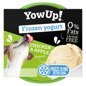 YOGUR HELADO PARA PERRO CON SABOR A POLLO Y MANZANA 110gr