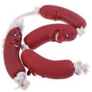 JUGUETE SALCHICHAS CON CUERDA M 3pz