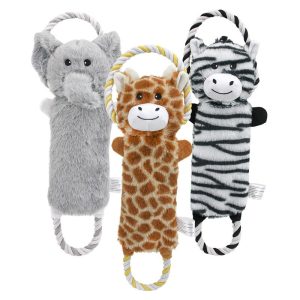 JUGUETE PERRO ANIMALES ROPA CON CUERDA 42cm B