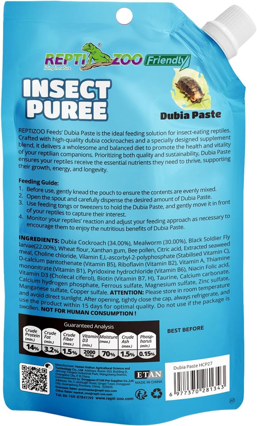 INSECT PUREE Alimento para reptiles especial cucaracha dubia 80gr - Imagen 2