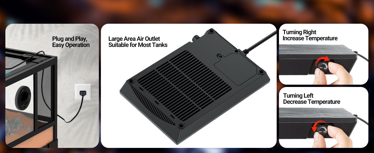 REPTIZOO Panel calefactor con ventilador 60W - Imagen 14